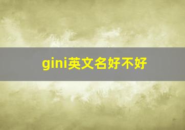 gini英文名好不好