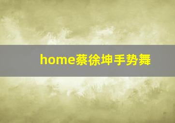 home蔡徐坤手势舞