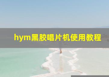 hym黑胶唱片机使用教程