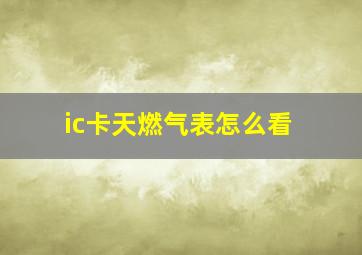 ic卡天燃气表怎么看