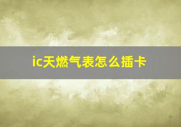 ic天燃气表怎么插卡