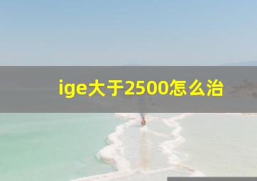 ige大于2500怎么治