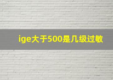 ige大于500是几级过敏