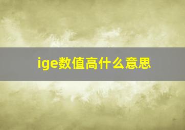 ige数值高什么意思