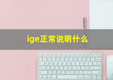 ige正常说明什么