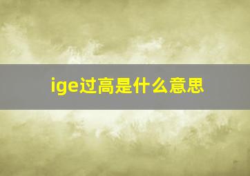 ige过高是什么意思