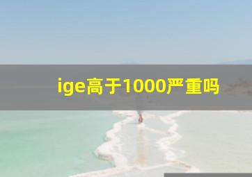 ige高于1000严重吗