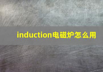 induction电磁炉怎么用