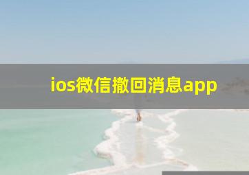 ios微信撤回消息app