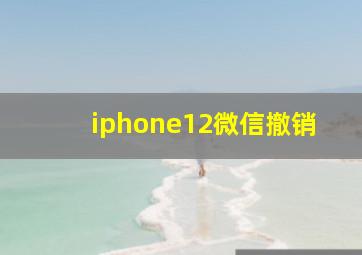 iphone12微信撤销