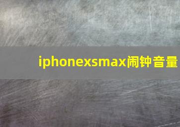 iphonexsmax闹钟音量