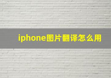 iphone图片翻译怎么用