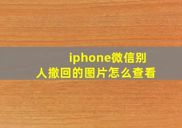 iphone微信别人撤回的图片怎么查看