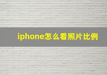 iphone怎么看照片比例