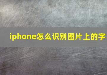 iphone怎么识别图片上的字