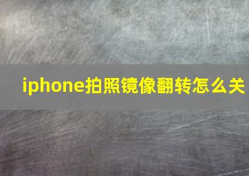 iphone拍照镜像翻转怎么关