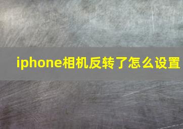 iphone相机反转了怎么设置