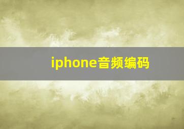 iphone音频编码