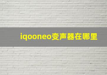 iqooneo变声器在哪里