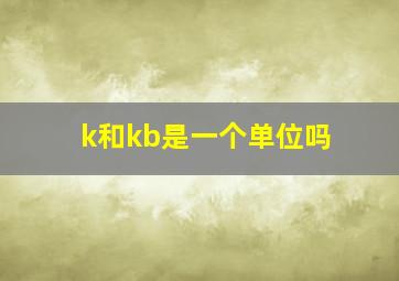 k和kb是一个单位吗