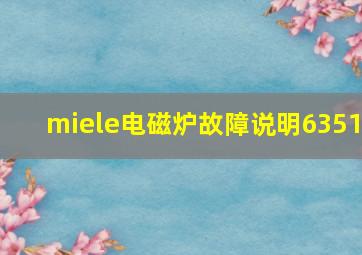 miele电磁炉故障说明6351