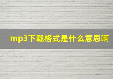 mp3下载格式是什么意思啊