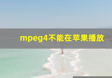 mpeg4不能在苹果播放