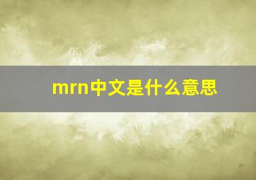 mrn中文是什么意思