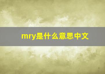 mry是什么意思中文