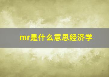 mr是什么意思经济学