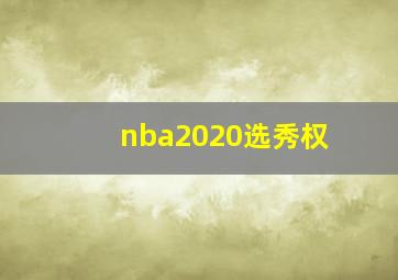 nba2020选秀权