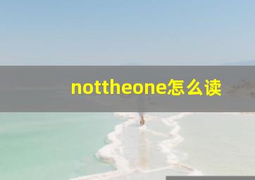 nottheone怎么读