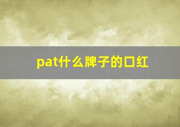 pat什么牌子的口红