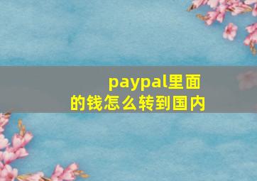 paypal里面的钱怎么转到国内