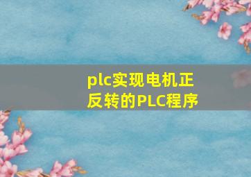 plc实现电机正反转的PLC程序