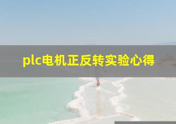 plc电机正反转实验心得