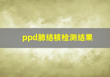 ppd肺结核检测结果