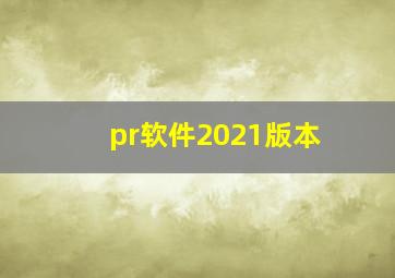 pr软件2021版本