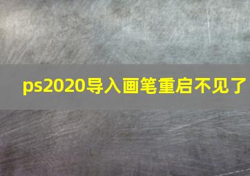 ps2020导入画笔重启不见了