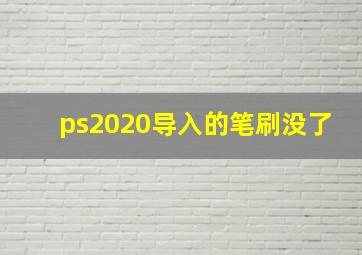 ps2020导入的笔刷没了