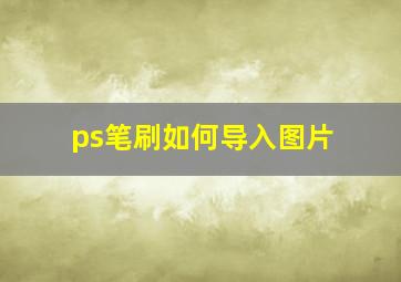 ps笔刷如何导入图片