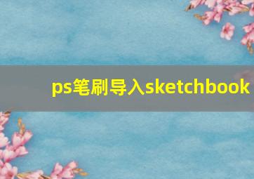 ps笔刷导入sketchbook