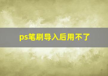 ps笔刷导入后用不了