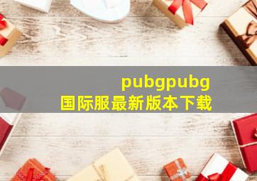 pubgpubg国际服最新版本下载