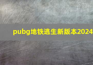 pubg地铁逃生新版本2024