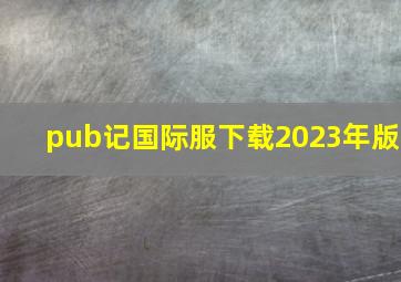 pub记国际服下载2023年版