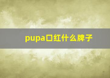 pupa口红什么牌子