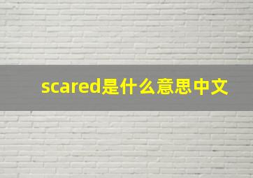 scared是什么意思中文