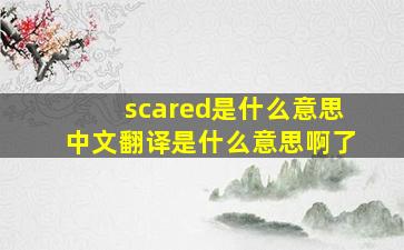 scared是什么意思中文翻译是什么意思啊了