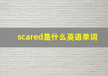 scared是什么英语单词